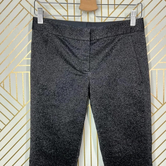 Alexander Wang Drainpipe Pants Skinny Stretch Glitter Metallic Black‎ Size 0 - Picture 5 of 12